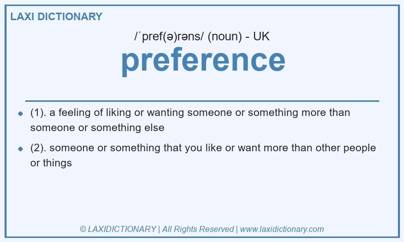 Definition preference in British English