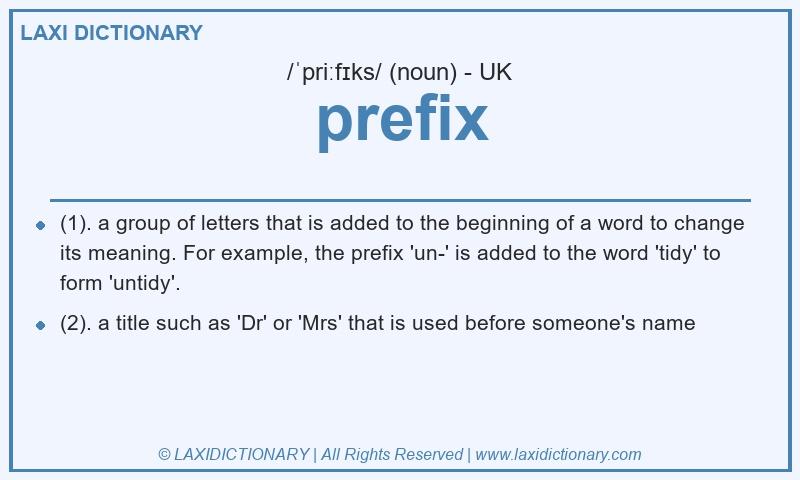 Definition prefix in British English