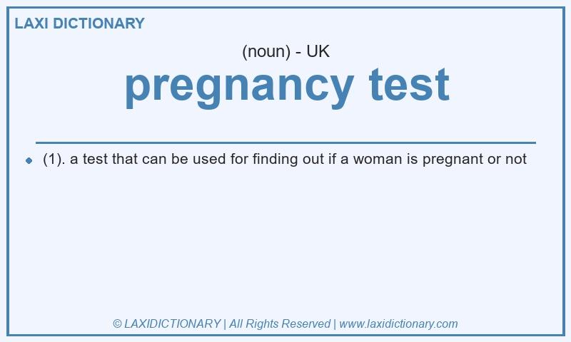 Definition pregnancy test in British English