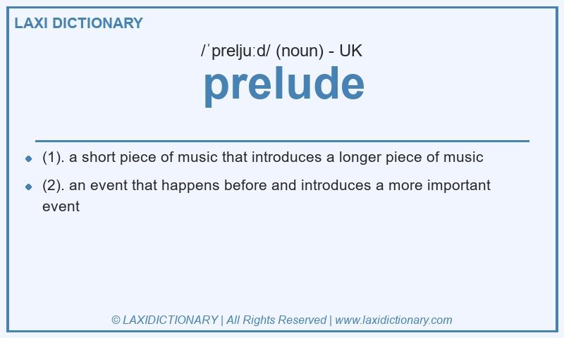 Definition prelude in British English