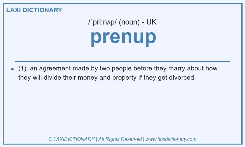 Definition prenup in British English
