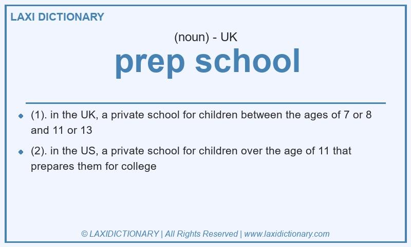 Definition prep school in British English