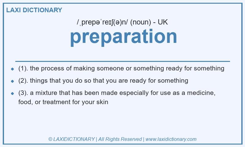 Definition preparation in British English