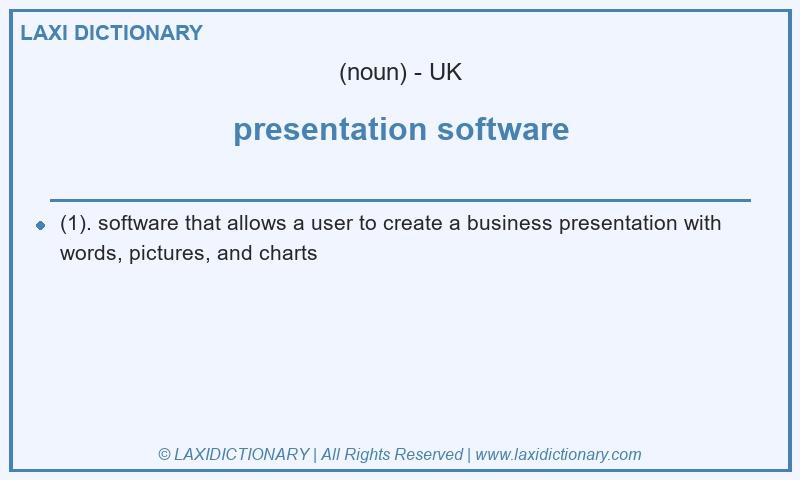 Definition presentation software in British English