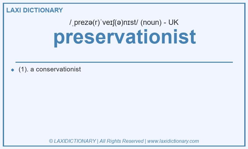 Definition preservationist in British English