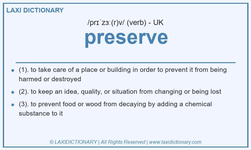 Definition preserve in British English