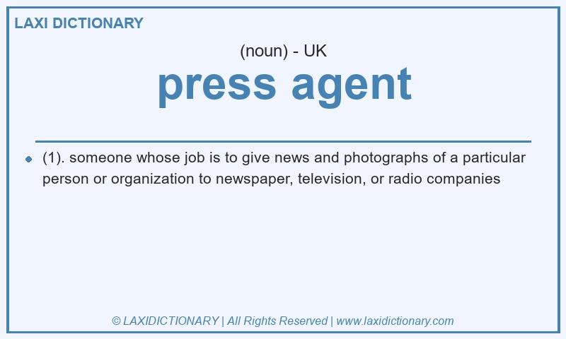 Definition press agent in British English