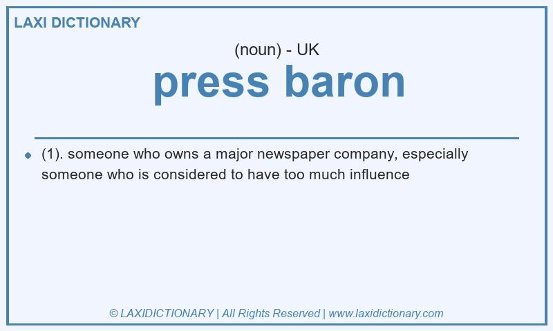 Definition press baron in British English