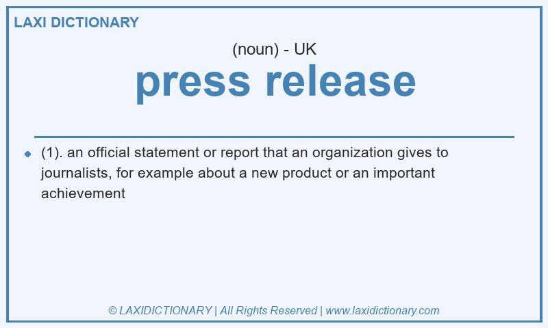 Definition press release in British English
