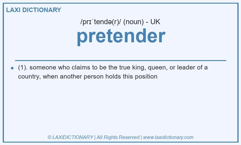 Definition pretender in British English