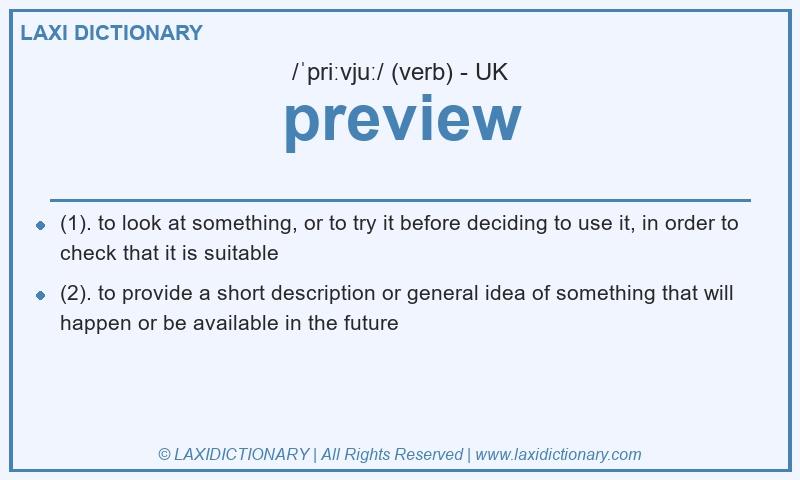 Definition preview in British English