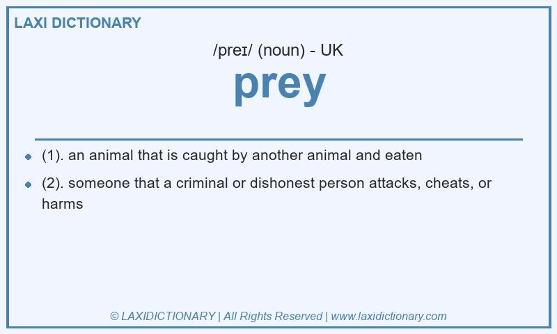 Definition prey in British English