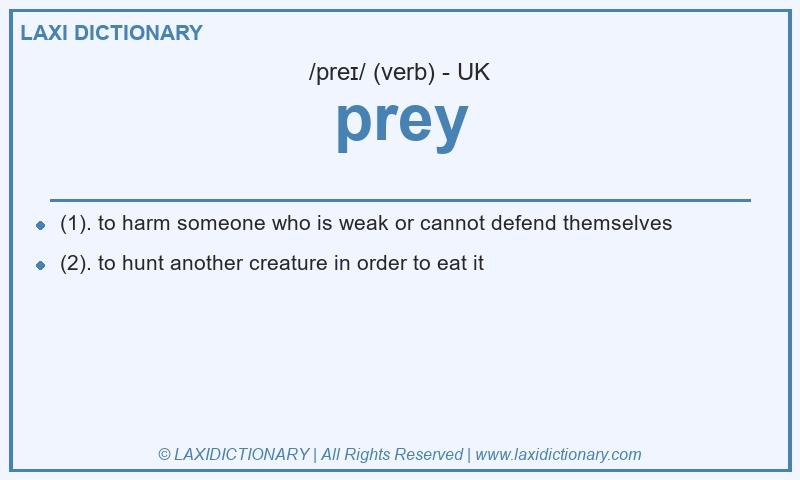 Definition prey in British English