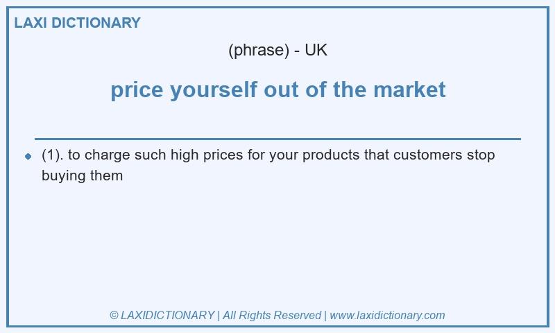 Definition price yourself out of the market in British English