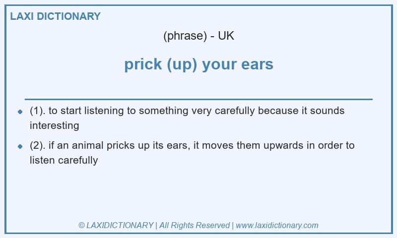 Definition prick (up) your ears in British English
