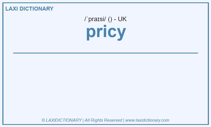 Definition pricy in British English