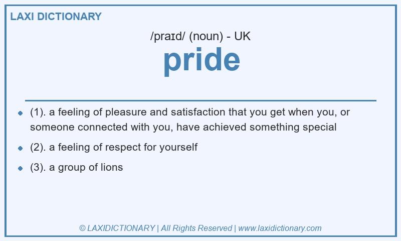 Definition pride in British English