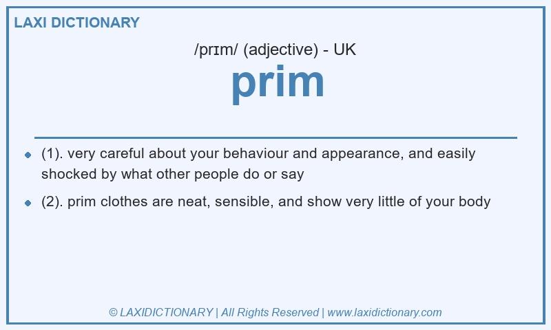 Definition prim in British English