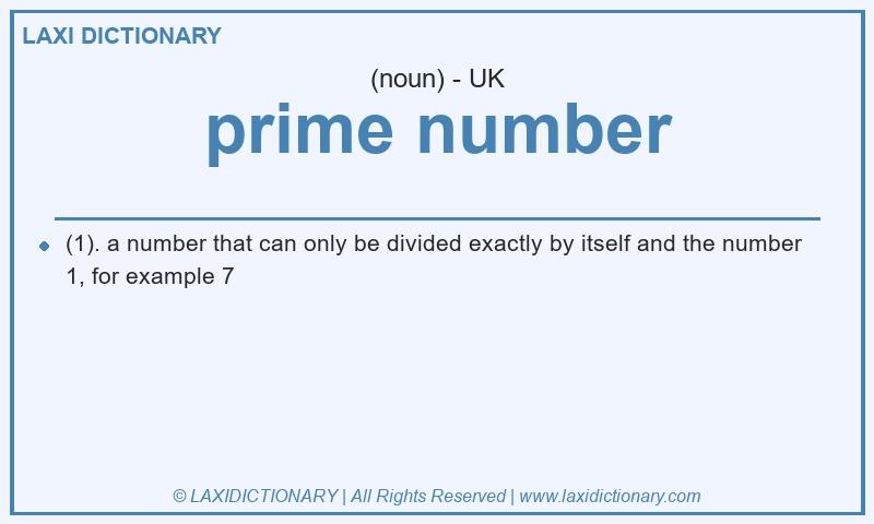 Definition prime number in British English