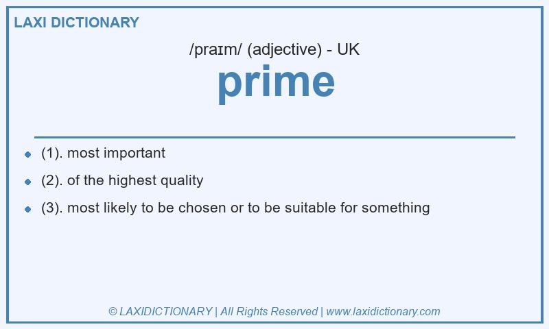Definition prime in British English