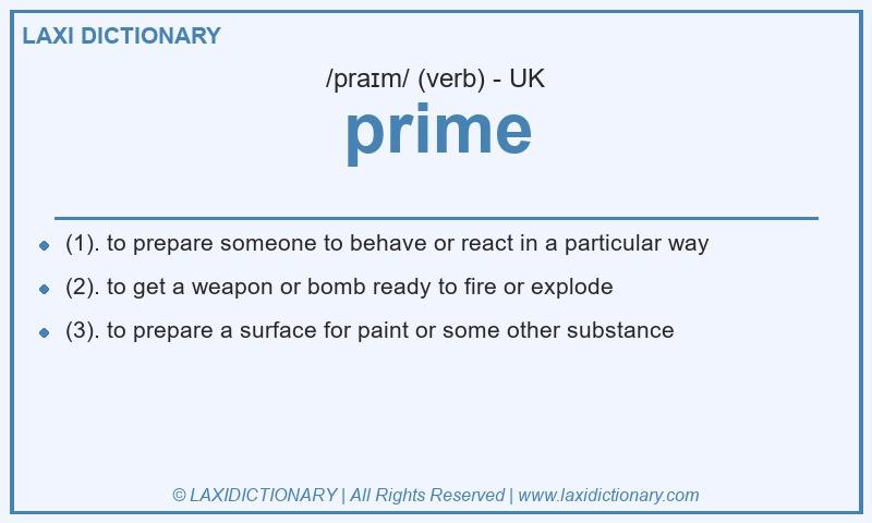 Definition prime in British English