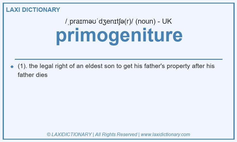 Definition primogeniture in British English