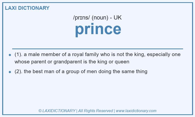 Definition prince in British English