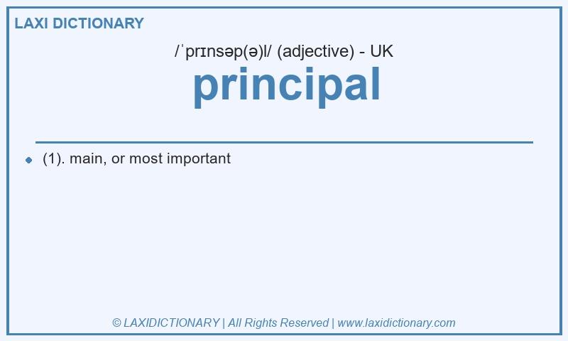 Definition principal in British English