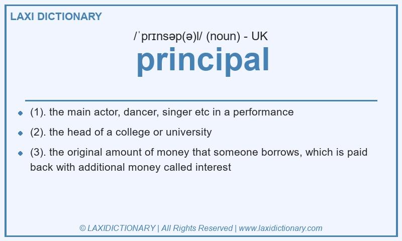 Definition principal in British English