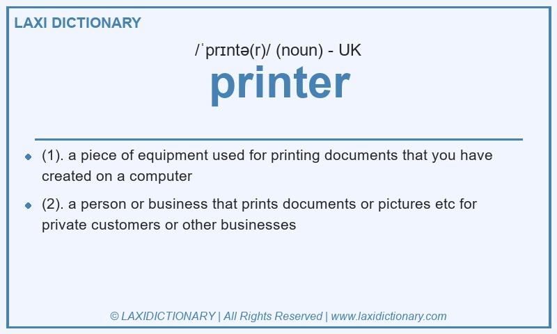 Definition printer in British English