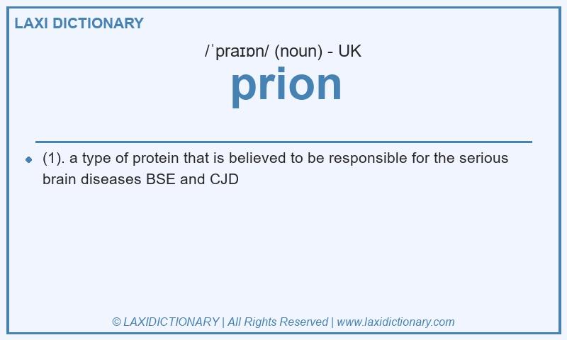 Definition prion in British English