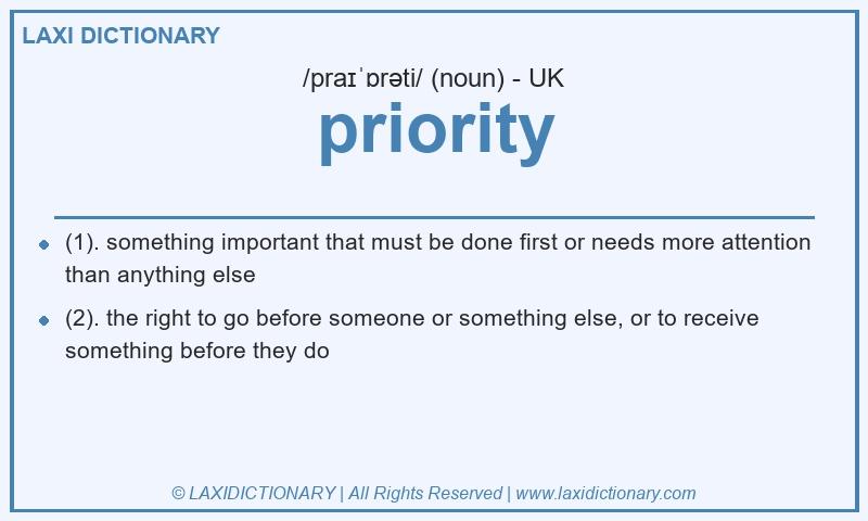 Definition priority in British English