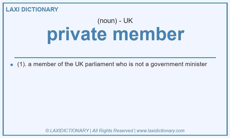 Definition private member in British English
