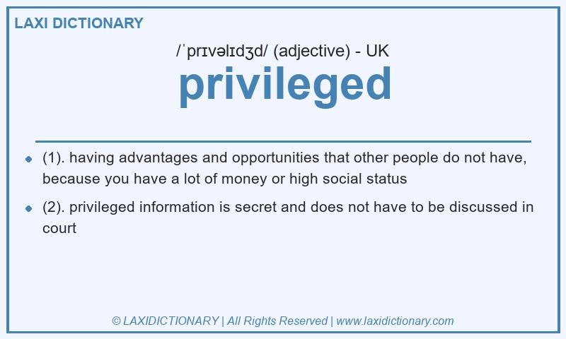 Definition privileged in British English