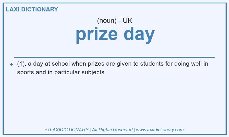 Definition prize day in British English