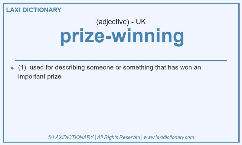 Definition prize-winning in British English