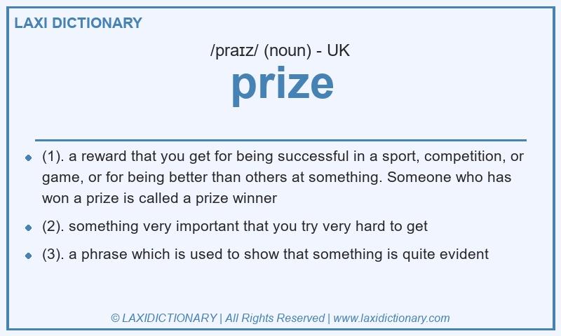 Definition prize in British English