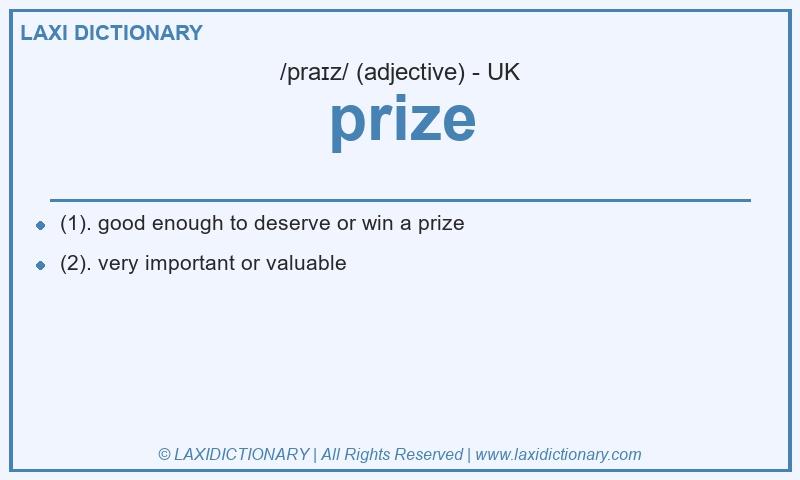 Definition prize in British English