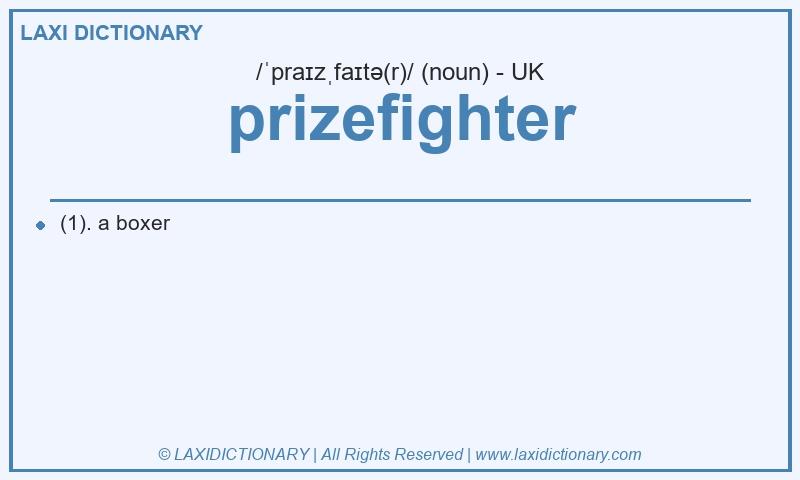 Definition prizefighter in British English