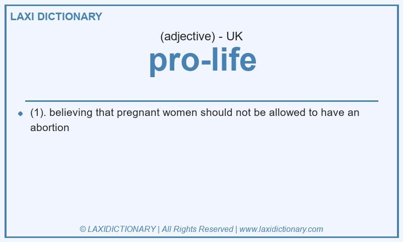 Definition pro-life in British English