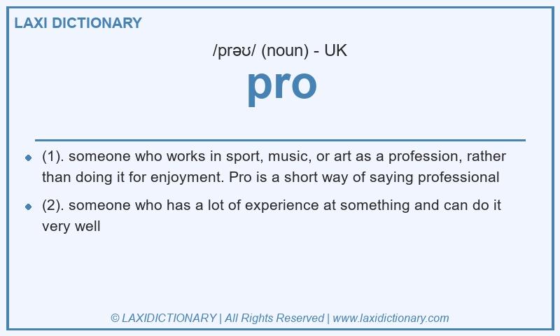 Definition pro in British English