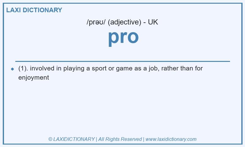 Definition pro in British English