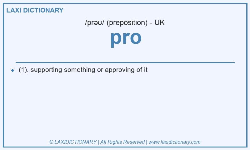 Definition pro in British English