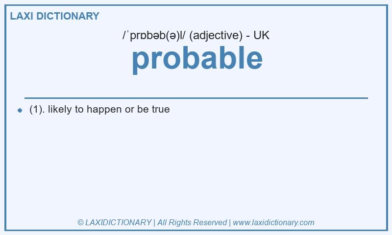 Definition probable in British English