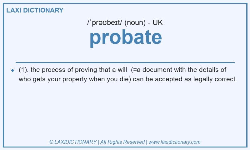 Definition probate in British English