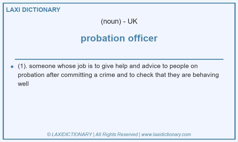 Definition probation officer in British English