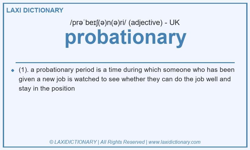 Definition probationary in British English