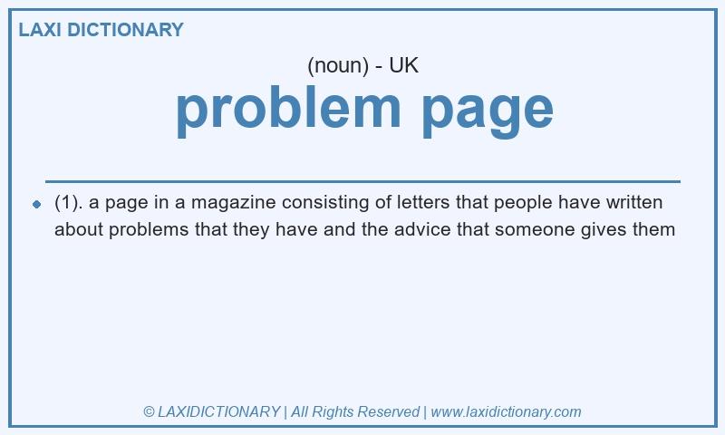 Definition problem page in British English