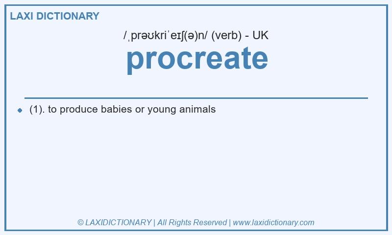Definition procreate in British English