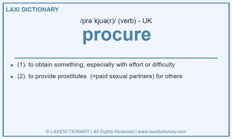 Definition procure in British English